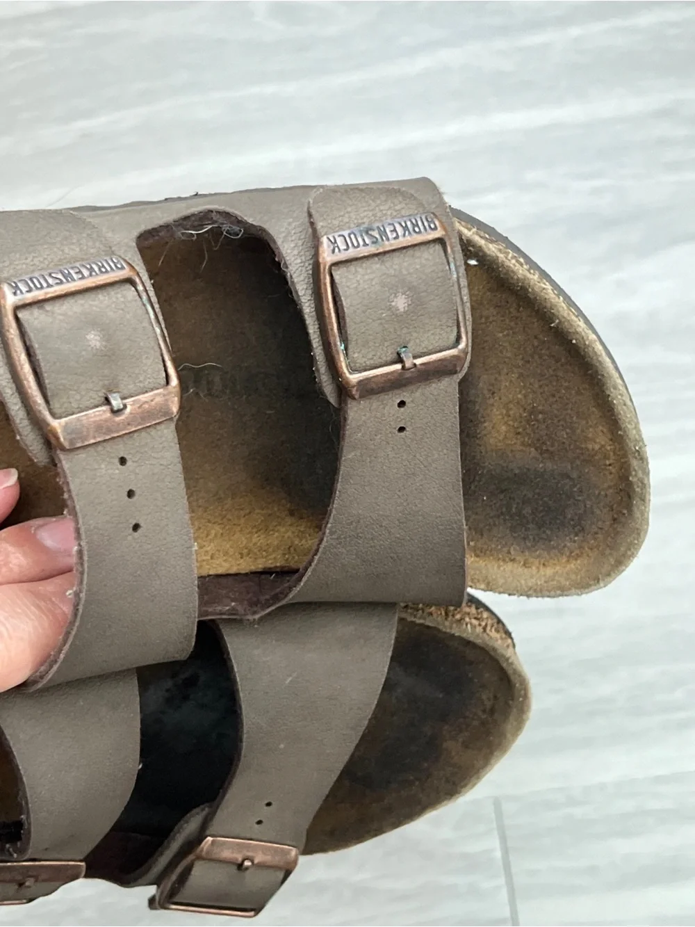 Birkenstock Arizona Kids Brown Two Strap Sandals EU 32 Cork Footbed